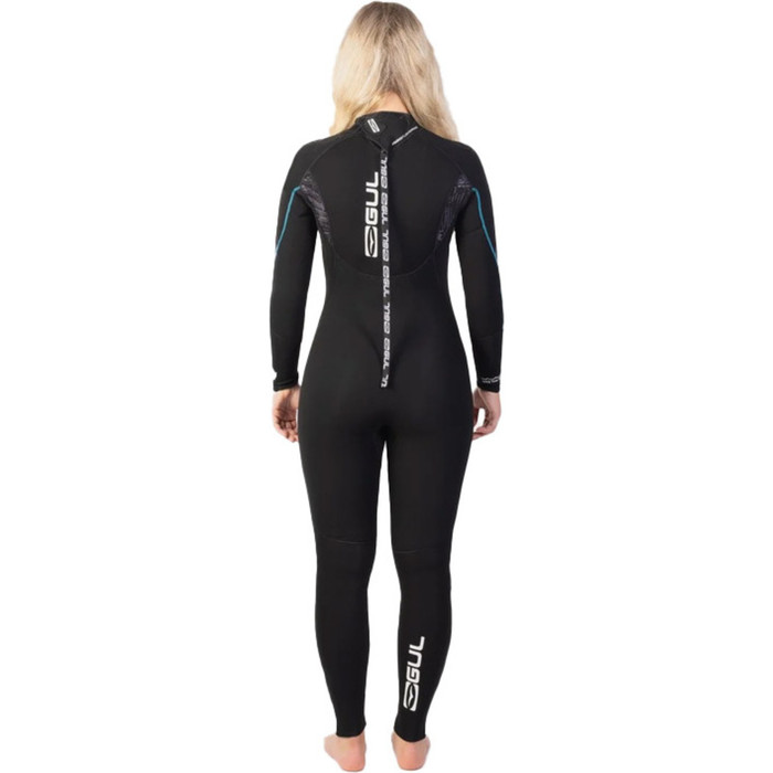 2024 Gul Womens Response 5/3mm GBS Back Zip Wetsuit & Wetsuit Slide Hanger Bundle RE12B - Black
